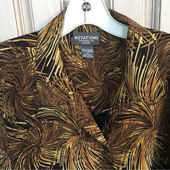 Notations, vintage women’s 2in1/shirt Earth tones, size 1X short sleeves collar - Picture 3 of 8